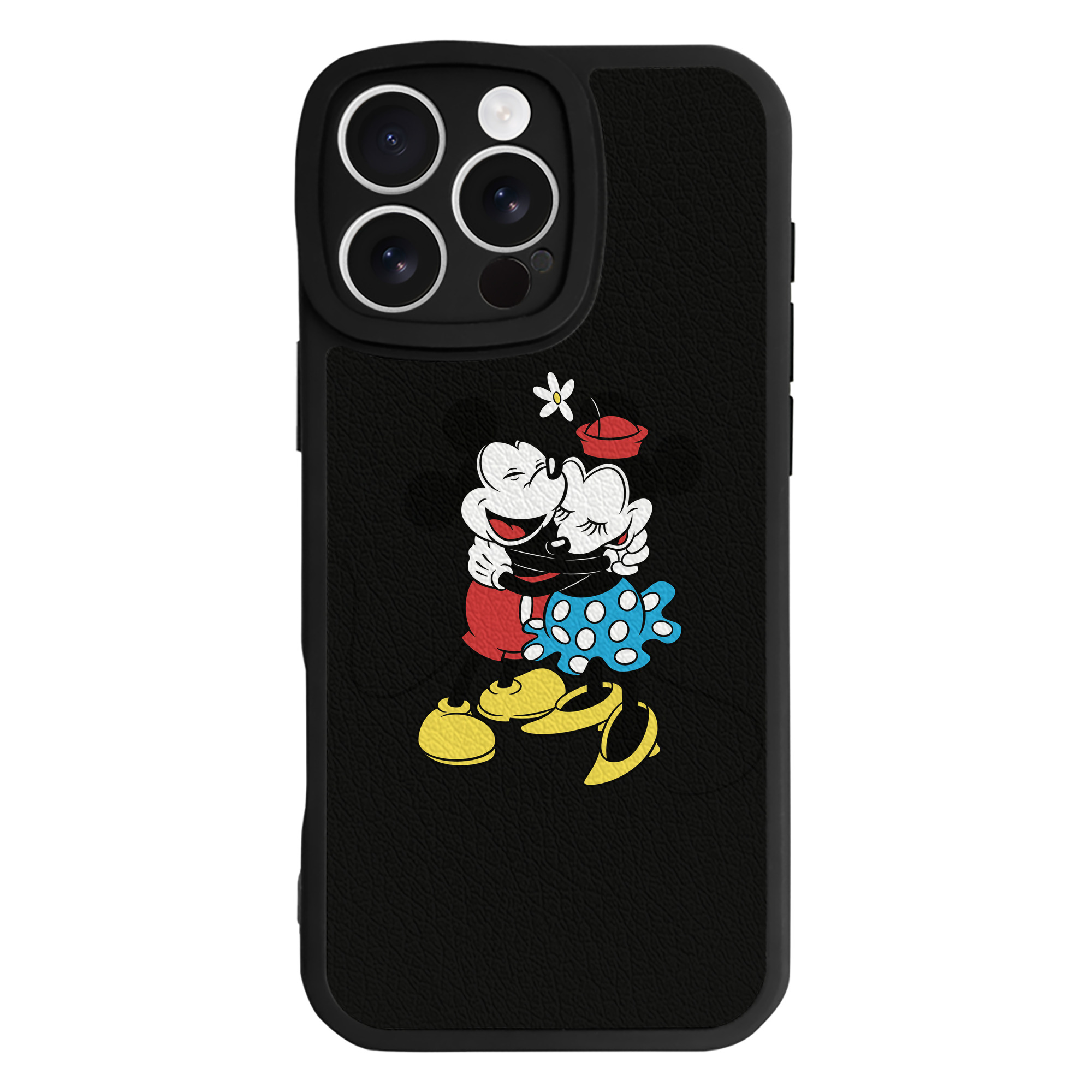 （画像用） ミッキーマウス Mickey Mouse 【iPhone 16シリーズ対応】シリコンスマホケース（レザー調） 材質：シリコン